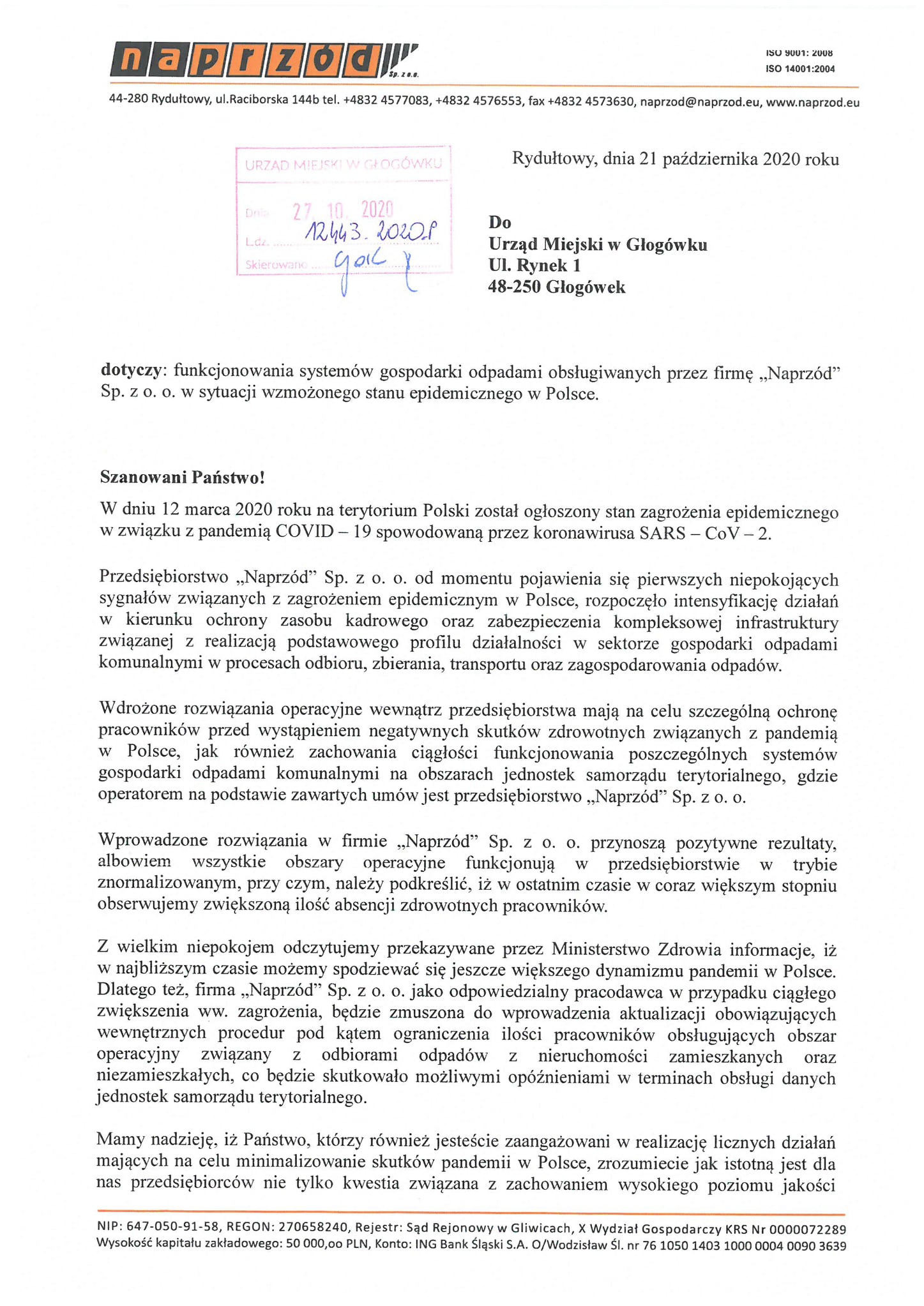 Pismo Naprzód strona 1